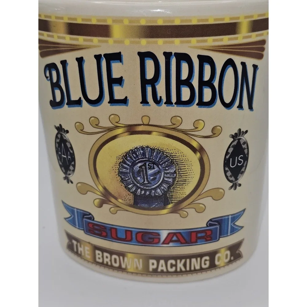 Corner Grocery/Roshco,‎ Inc. Blue Ribbon Ceramic Sugar Canister